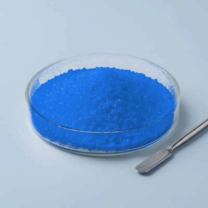 Ferrous Sulfate Heptahydrate — representative photo: blue-green crystals