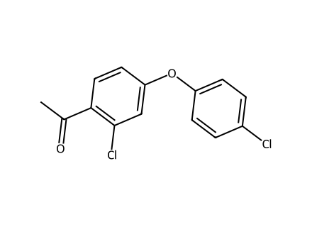 1-[2-Chloro-4-(4-chlorophenoxy)phenyl]ethan-1-one molecular structure