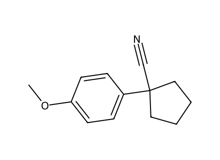 1-4-methoxyphenyl-1-cyclopentanecarbonitrile molecular structure