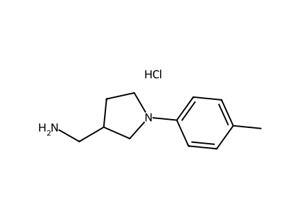 {[1-(4-Methylphenyl)pyrrolidin-3-yl]methyl}amine hydrochloride molecular structure
