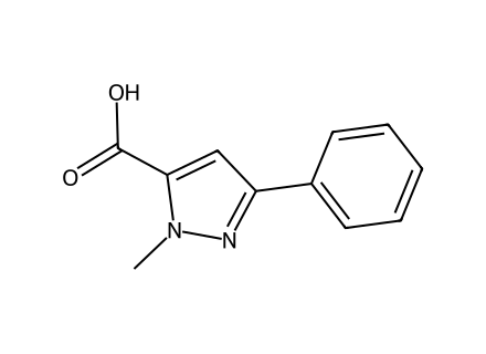 1-Methyl-3-phenyl-1H-pyrazole-5-carboxylic acid molecular structure