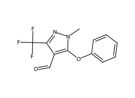1-Methyl-5-phenoxy-3-(trifluoromethyl)-1H-pyrazole-4-carbaldehyde molecular structure