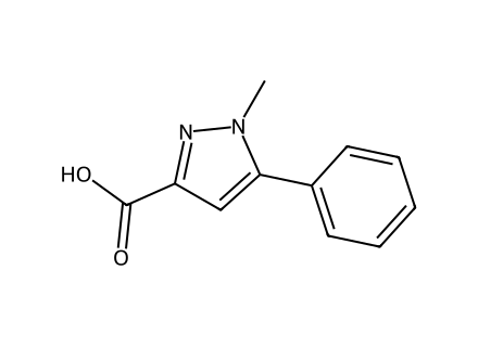 1-Methyl-5-phenyl-1H-pyrazole-3-carboxylic acid molecular structure