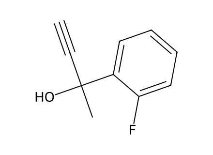 2-2-fluorophenyl-3-butyn-2-ol molecular structure