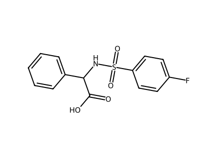 2-{[(4-Fluorophenyl)sulfonyl]amino}-2-phenylacetic acid molecular structure