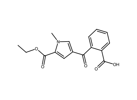 2-{[5-(Ethoxycarbonyl)-1-methyl-1H-pyrrol-3-yl]-carbonyl}benzenecarboxylic acid molecular structure