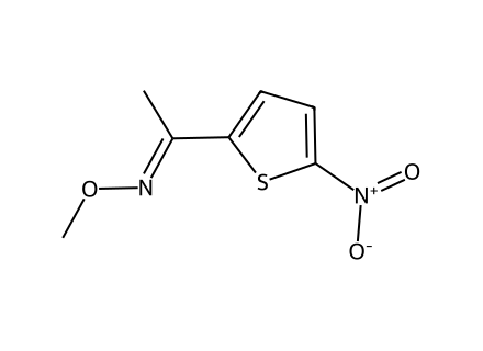 2-Acetyl-5-nitrothiophene O-methyl oxime molecular structure