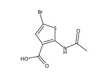 2-(Acetylamino)-5-bromo-3-thiophenecarboxylic acid molecular structure