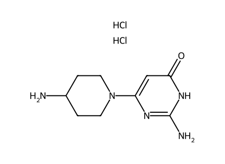 2-Amino-6-(4-aminopiperidin-1-yl)pyrimidin-4(3H)-one dihydrochloride molecular structure