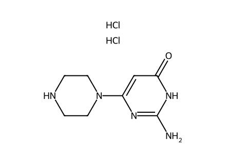2-Amino-6-piperazin-1-ylpyrimidin-4(3H)-one dihydrochloride molecular structure