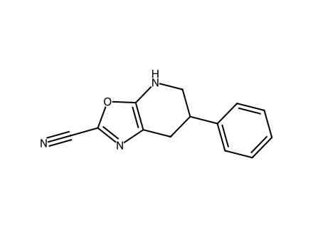 2-cyano-6-phenyloxazolopiperidine molecular structure