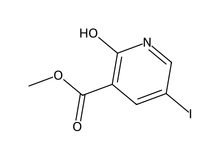 2-Hydroxy-5-iodo-nicotinic acid methyl ester molecular structure