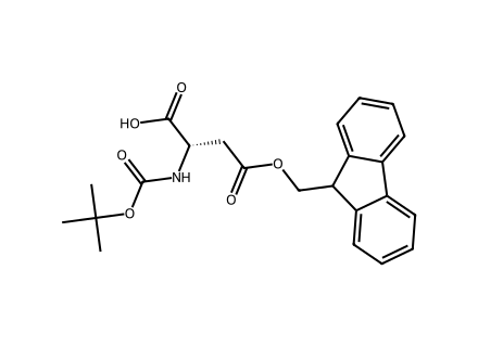 (2S)-2-{[(tert-Butoxy)carbonyl]amino}-4-(9H-fluoren-9-ylmethoxy)-4-oxobutanoic acid molecular structure