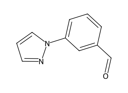 3-(1H-Pyrazol-1-yl)benzenecarbaldehyde structural formula