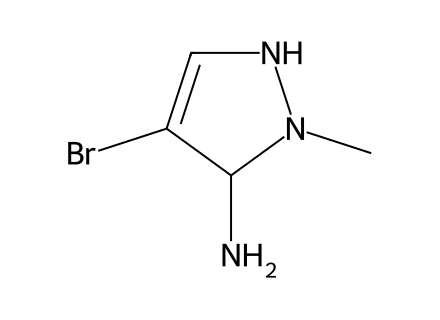 3-Amino-4-bromo-2-methyl-1H-pyrazole molecular structure