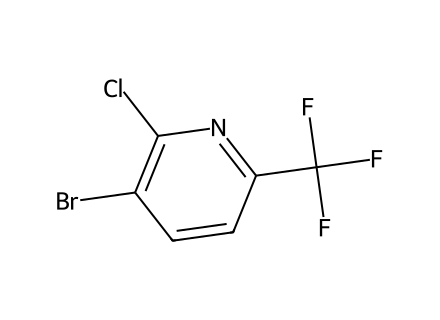 3-Bromo-2-chloro-6-(trifluoromethyl)pyridine molecular structure