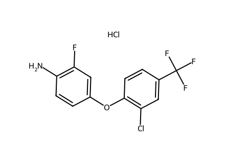 4-[2-Chloro-4-(trifluoromethyl)phenoxy]-2-fluoroaniline hydrochloride molecular structure