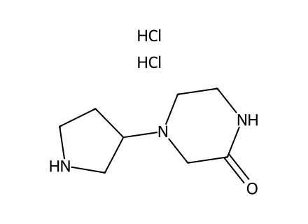 4-3-pyrrolidinyl-2-piperazinone-dihydrochloride molecular structure