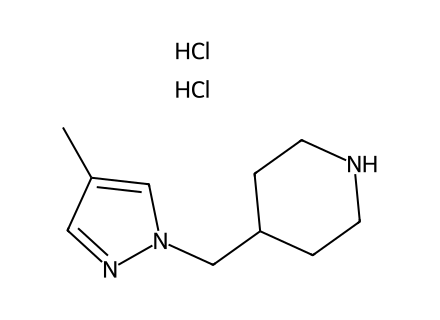 4-[(4-Methyl-1H-pyrazol-1-yl)methyl]piperidine dihydrochloride molecular structure