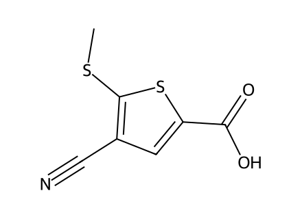 4-Cyano-5-methylsulfanylthiophene-2-carboxylic acid molecular structure