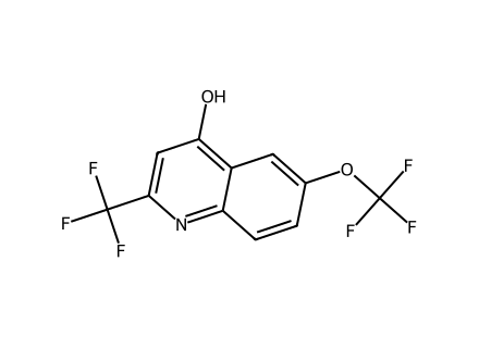 4-Hydroxy-6-(trifluoromethoxy)-2-(trifluoromethyl)quinoline molecular structure
