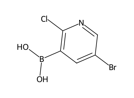 5-Bromo-2-chloropyridine-3-boronic acid molecular structure