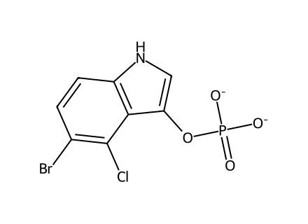 5-Bromo-4-chloro-3-indolyl phosphate, disodium salt, hydrate molecular structure