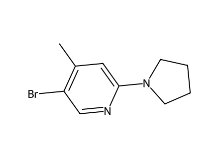 5-Bromo-4-methyl-2-(1-pyrrolidinyl)pyridine molecular structure