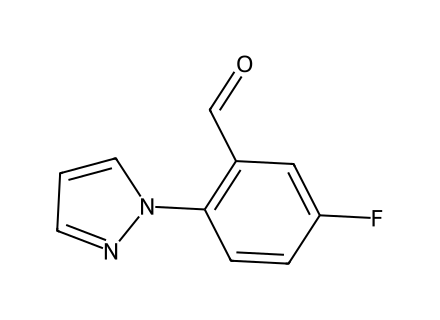 5-Fluoro-2-(1H-pyrazol-1-yl)benzaldehyde molecular structure