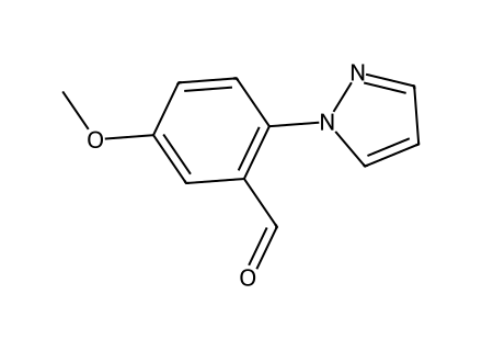 5-Methoxy-2-(1H-pyrazol-1-yl)benzaldehyde molecular structure