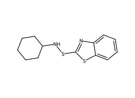 CBS (N-Cyclohexyl Benzothiazole Sulfenamide) structural formula