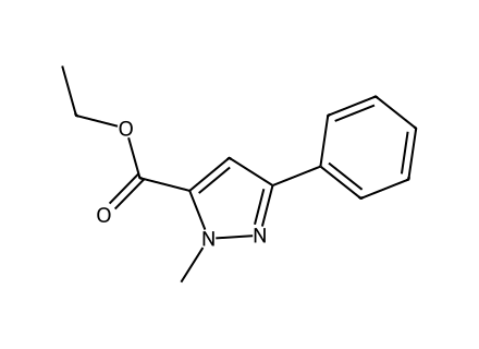 Ethyl 1-methyl-3-phenyl-1H-pyrazole-5-carboxylate molecular structure
