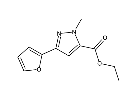 Ethyl 3-(2-furyl)-1-methyl-1H-pyrazole-5-carboxylate molecular structure