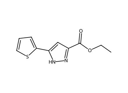 Ethyl 5-thien-2-yl-1H-pyrazole-3-carboxylate molecular structure
