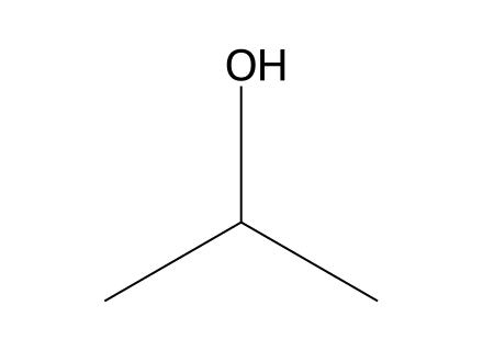 Isopropyl Alcohol (IPA) molecular structure