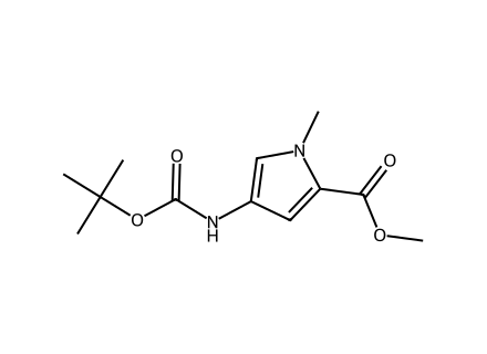 Methyl 4-(tert-butoxycarbonylamino)-1-methyl-1H-pyrrole-2-carboxylate molecular structure