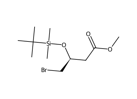 Methyl (S)-(-)-4-bromo-3-tert-butyldimethylsilyloxybutanoate molecular structure