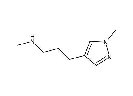 N-Methyl-3-(1-methyl-1H-pyrazol-4-yl)propan-1-amine molecular structure