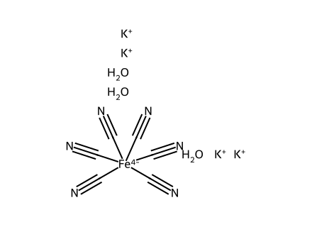Potassium Ferrocyanide Trihydrate (AR) molecular structure