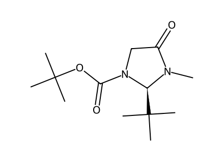 r-1-tert-butoxycarbonyl-2-tert-butyl-3-methyl-4-imidazolidinone molecular structure
