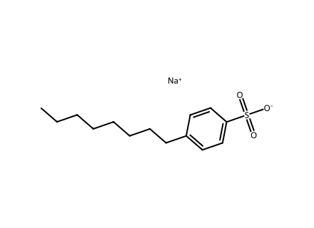 Sodium 4-n-octylbenzenesulfonate structural formula