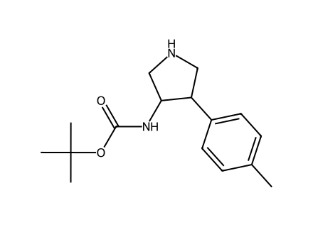 tert-butyl-4-p-tolylpyrrolidin-3-ylcarbamate molecular structure
