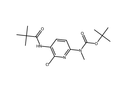 tert-Butyl (6-chloro-5-pivalamidopyridin-2-yl)-methylcarbamate molecular structure