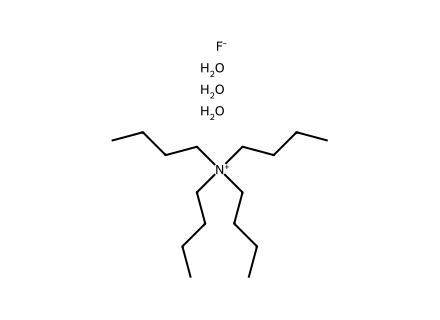 Tetra-n-butylammonium fluoride trihydrate molecular structure