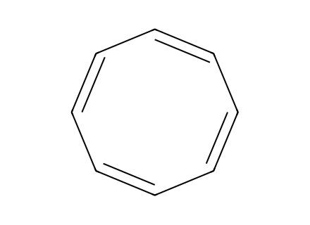 tricarbonyl-cyclooctatetraene-iron molecular structure