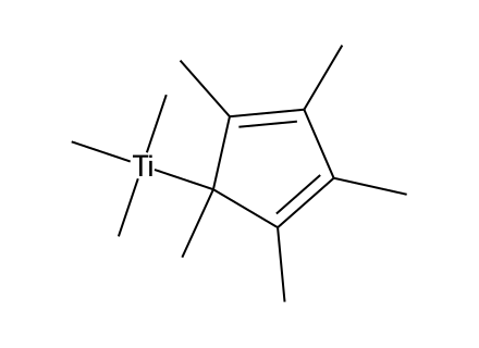 trimethyl-pentamethylcyclopentadienyl-titanium-iv molecular structure