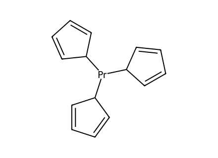 Tris(cyclopentadienyl)praseodymium molecular structure