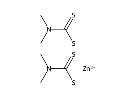 zdmc-zinc-dimethyldithiocarbamate molecular structure
